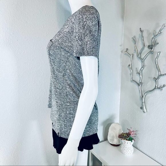 M&S Knit Lightweight Short Sleeve Blouse Gray - Picture 4 of 10